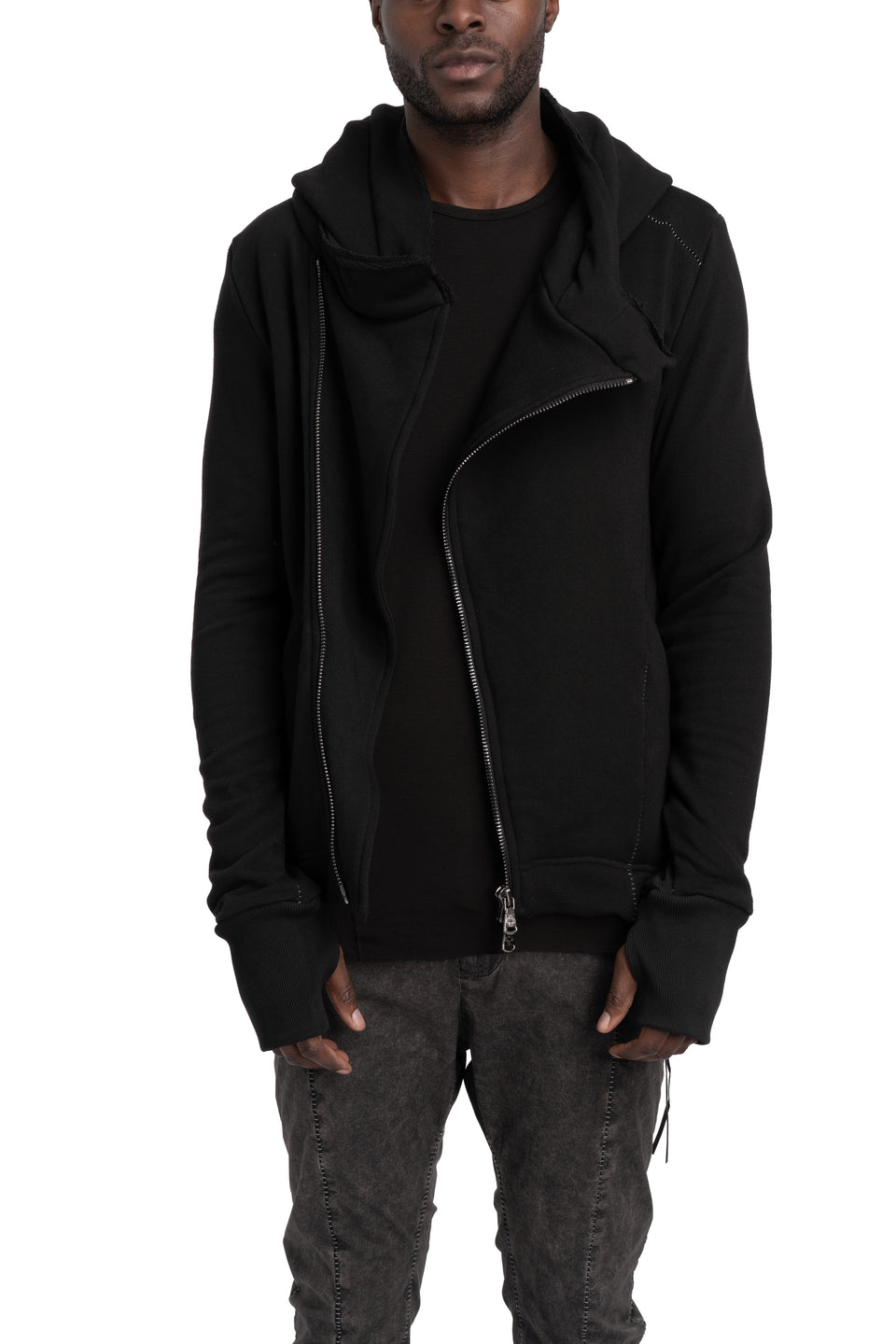 Hooded zip up sweater