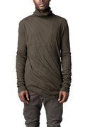 MD75 | AW26 - Double layer cotton roll neck long sleeve top, Military Fade MD13161