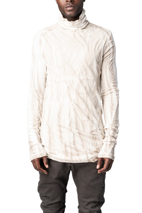 MD75 | AW26 - Double layer cotton roll neck long sleeve top, Perl Dissolve MD13161