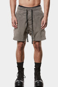 Crushed cotton drawstring shorts, Olive