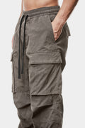 Cotton poplin cargo pants, Grey