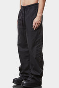 Wide cotton poplin pants, Black