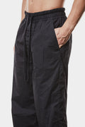 Wide cotton poplin pants, Black