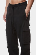 Contrast cargo drawstring pants