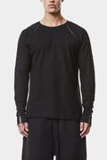 Raglan shoulder long sleeve tee, Black