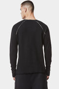 Raglan shoulder long sleeve tee, Black