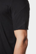 Mesh insert cotton t-shirt