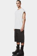 Oversized cotton tank, White