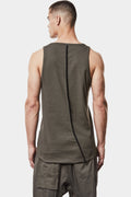 Piped seam tank top, Olive