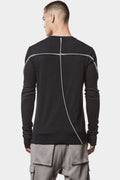 Contrast piping long sleeve tee