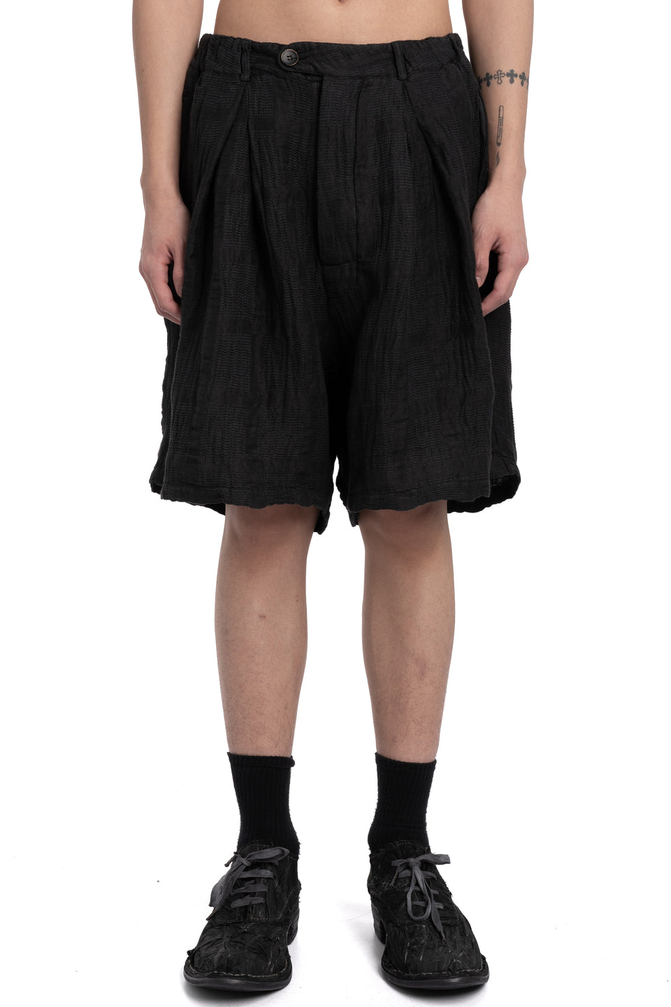 Linen blend shorts
