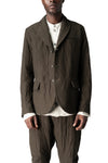 Masnada | AW26 - Crushed wool and linen 3 button jacket, Mocha M3735