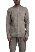 Masnada | SS26 - Woven Ramie Pleated Shirt, Grey M3675