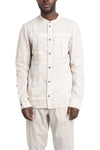 Masnada | SS26 - Woven Ramie Pleated Shirt, Off White M3675