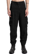 Never Enough | SS26  - Linen cargo pants, Black MPA082
