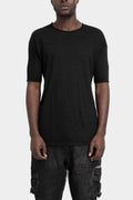 Never Enough | Dropped shoulder linen t-shirt, Black MTH032