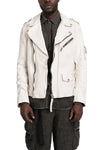 Never Enough | SS26 - Biker Leather Jacket, Dirty White MJL068