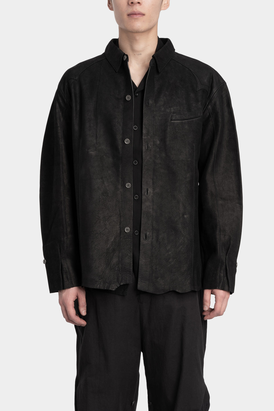 Leather over-shirt