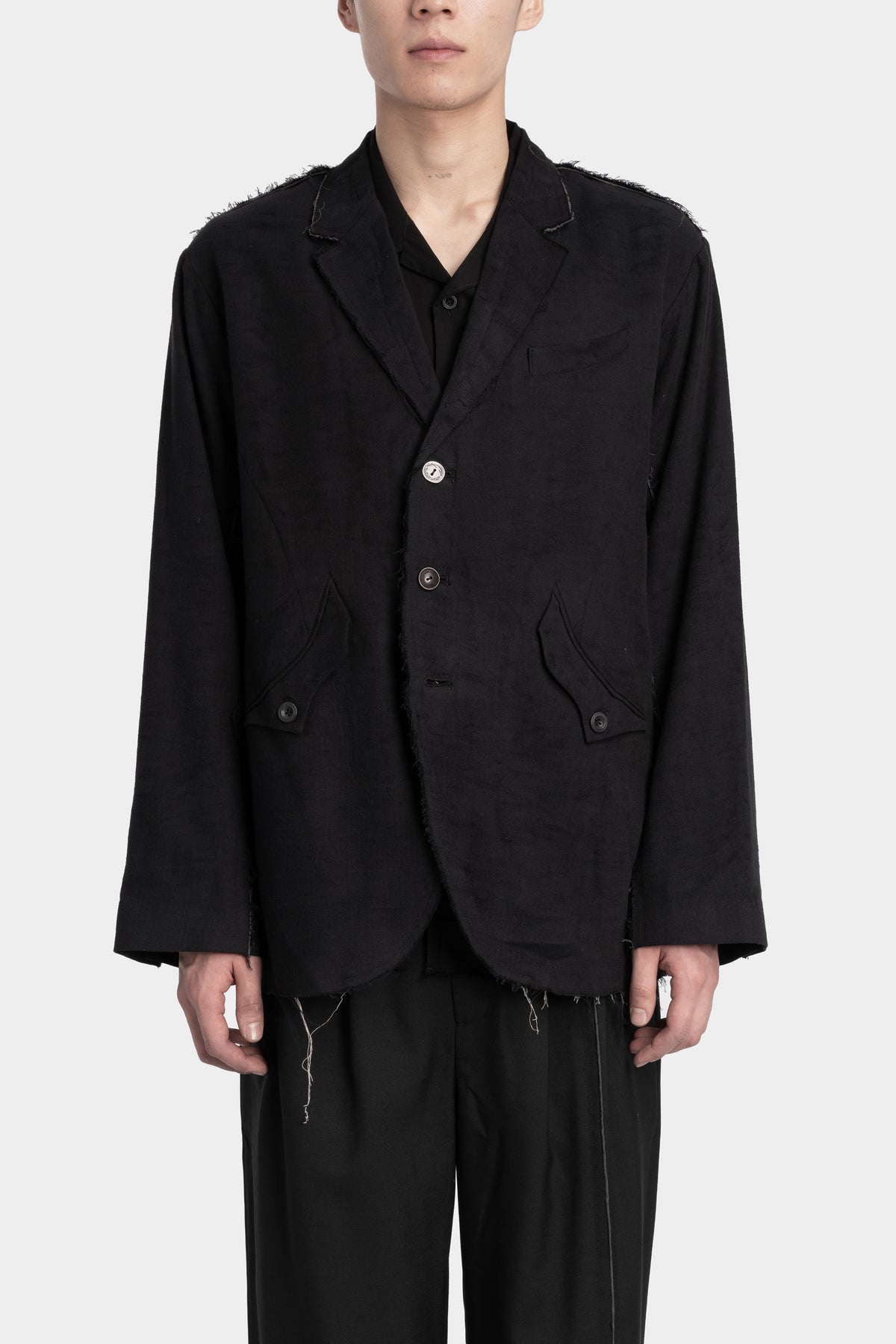 Professor. E | "Forgotten materials" Frayed structured cotton blazer 25FW-PE-FM-19