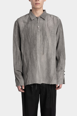 Professor E. | Timeworn silk blend shirt, Natural dyed grey 25FW-PE-FM-13
