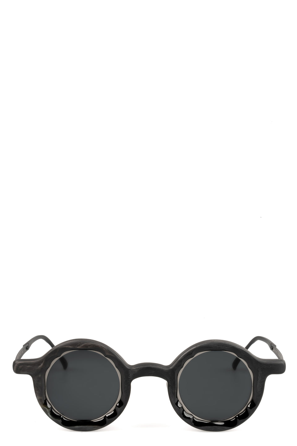 Round horn sunglasses, Black & White