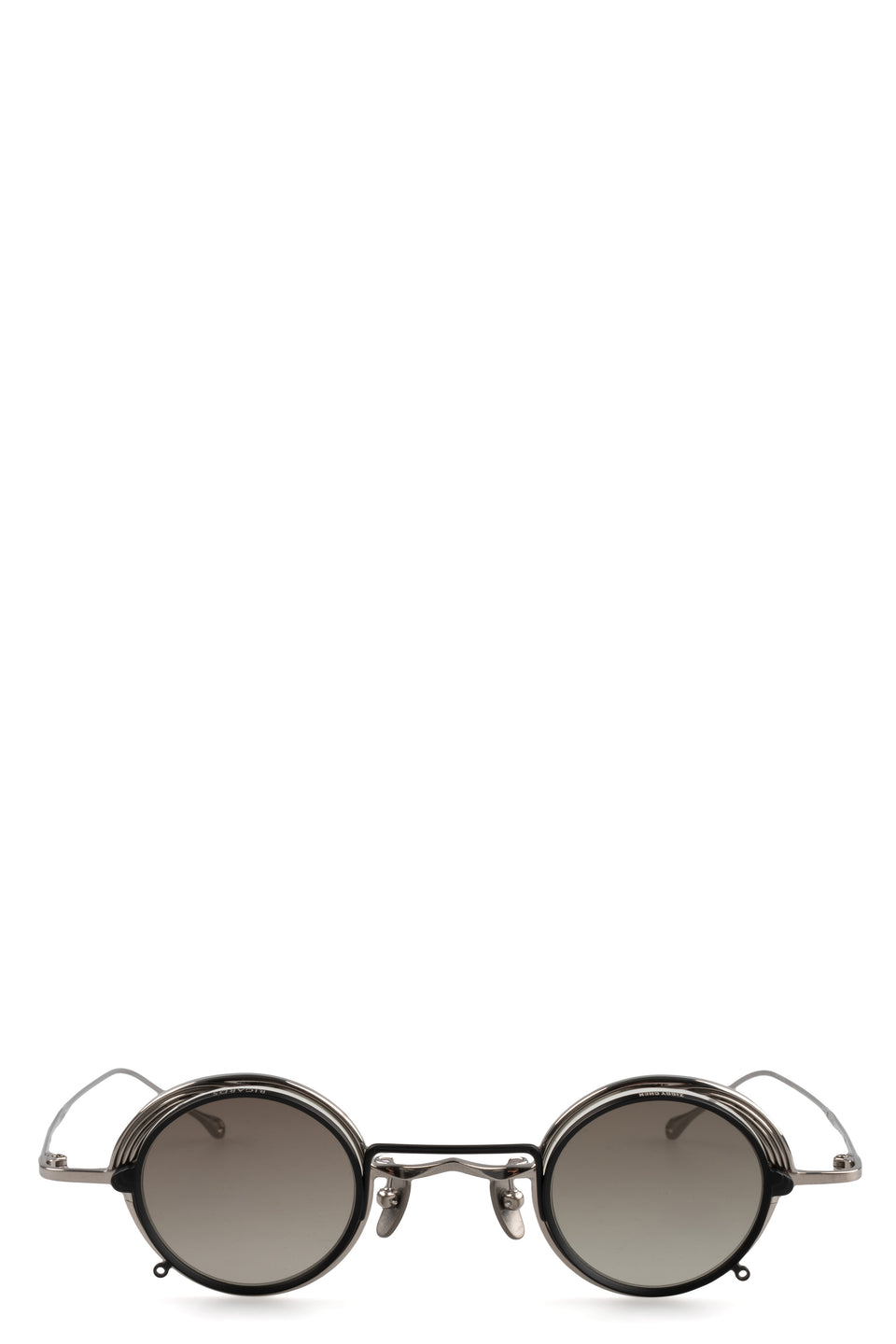RG1008ZC Rigards x Ziggy Chen Clip sunglasses - Polished titanium / black clip / bronze gradient lens