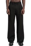 SAN263-1 | SS26 - Layered Hem Linen Trousers, SS26-0404-BK