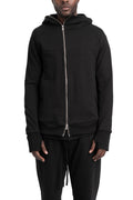 SAN263-1 | SS26 - Asymmetric Zip Hoodie, Black SS26-0606-BL