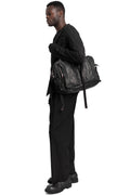 SAN263-1 | SS26 - Leather Boston Bag,  SS26-0901-BK