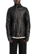 SAN263-1 | SS26 - Lamb leather fencing jacket, SS26-0101-BK