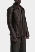Samoke | AW25 - Wool lined leather zip jacket, Vintage Brown JKT-0325