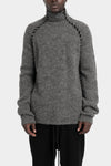 Thom Krom | AW25 - Scar-stitch high neck knit sweater MK125 Grey