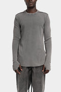 Thom Krom | AW25 - Ribbed long sleeve t-shirt, Used grey MTS898