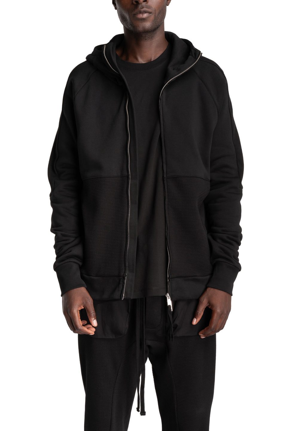 Hooded Zip Jacket, Black