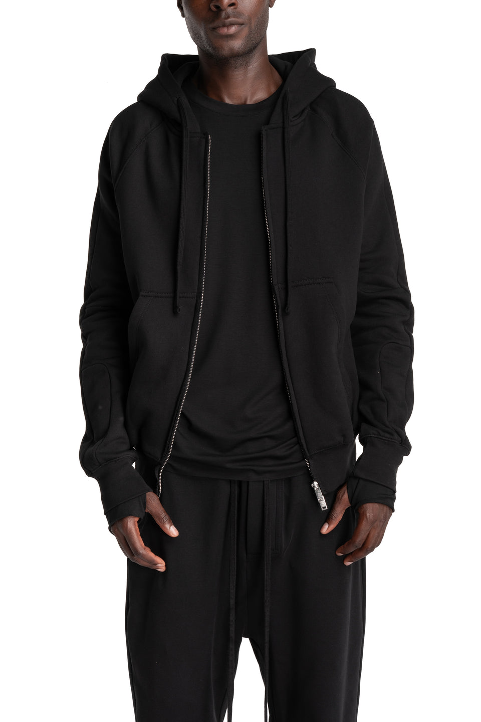 Hooded Zip Jacket, Black