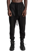 Thom Krom | AW26 - Drop Crotch Cargo Trousers, Black MST537