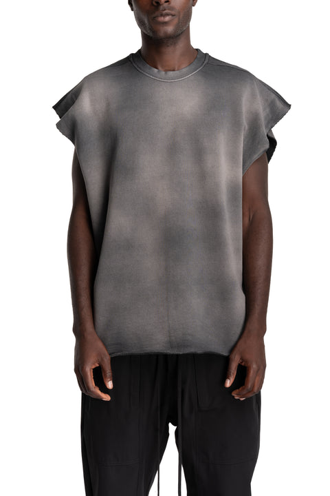 Thom Krom | AW26 - Round Neck Sweat Top, Grey Stone Wash Spray MS197