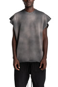 Thom Krom | AW26 - Round Neck Sweat Top, Grey Stone Wash Spray MS197