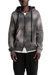 Thom Krom | AW26 - Hooded Zip Jacket, Grey Stone Wash Spray MSJ711