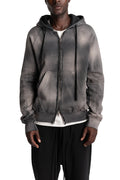 Thom Krom | AW26 - Hooded Zip Jacket, Grey Stone Wash Spray MSJ711