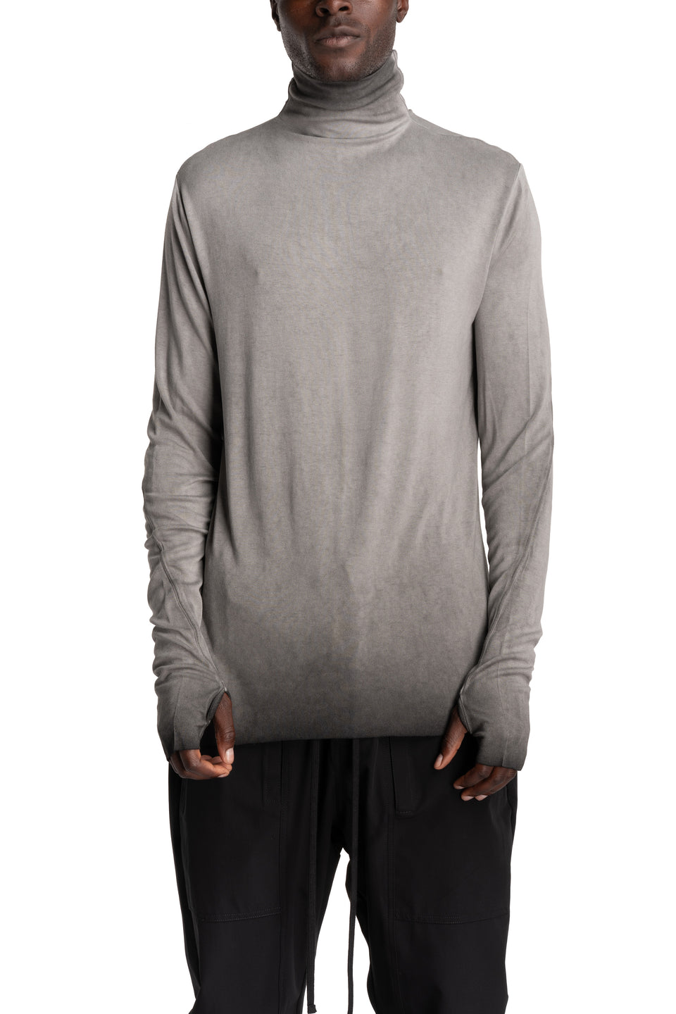 Roll Neck Longsleeve, Cold Dye Grey