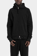 Thom Krom | SS26 - Contrast zip up hood sweater, Black MSJ694