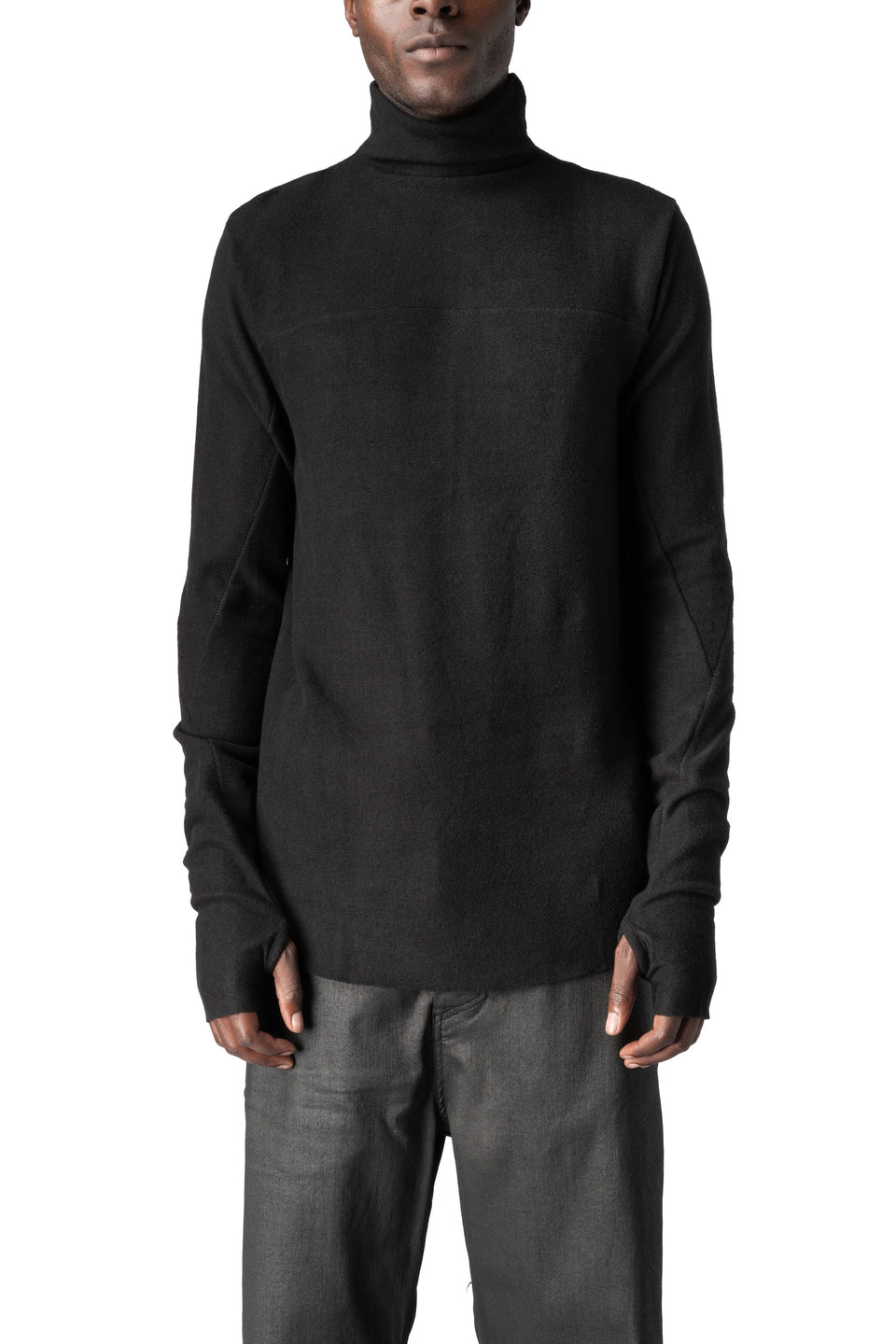 Roll neck long sleeve top, Black