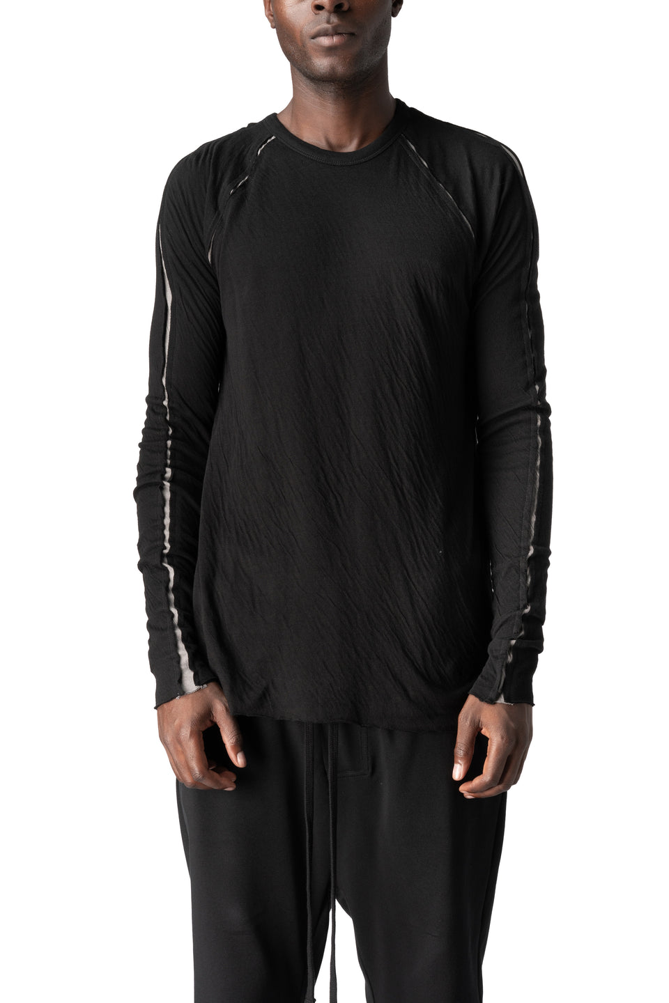 Crinkled loong sleeve tee