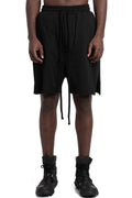 Thom Krom | SS26 - Cotton drawstring shorts, MST513 Black