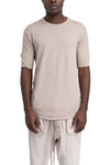 Thom Krom | SS26 - Crinkled double layer t-shirt, Stone MTS921