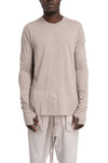 Thom Krom | SS26 - Crinkled double layer long sleeve tee, Stone MTS922