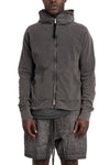 Thom Krom | SS26 - Contrast zip up hood sweater, Dark used grey MSJ694