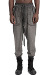 Thom Krom | SS26 - Cotton linen contrast drawstring pants, Cold dye grey MST523
