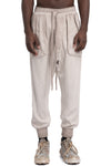 Thom Krom | SS26 - Cotton linen contrast drawstring pants,  Cold dye stone MST523